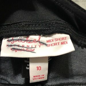 Cut off jean maternity shorts